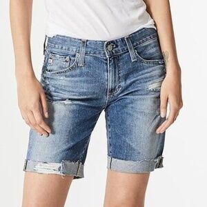 *FIRM PRICE* Ag Nikki Bermuda style relaxed skinny raw hem shorts